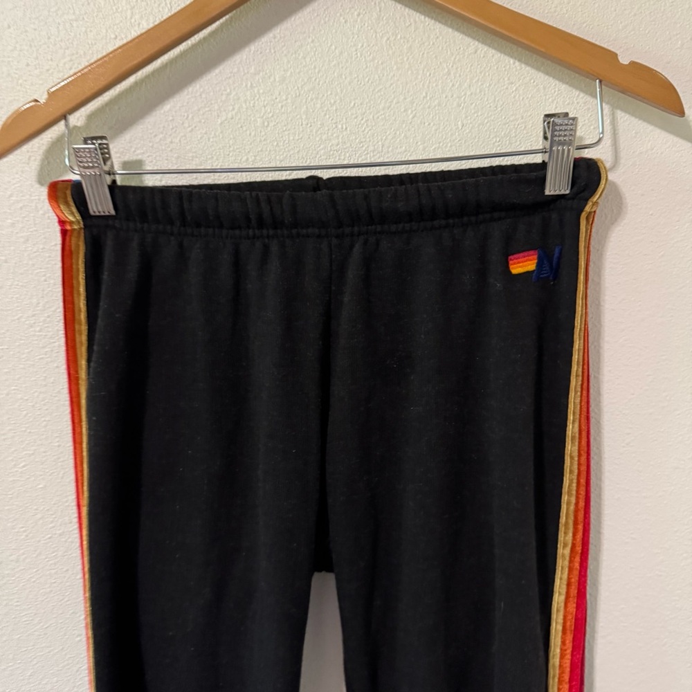 Aviator Nation 5-Stripe Sweatpants Charcoal Tri-Blend Loungewear-Small - Picture 4 of 10